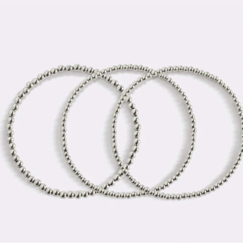 Mint & Lily Silver Beaded Bracelet Set - Picture 4 of 8